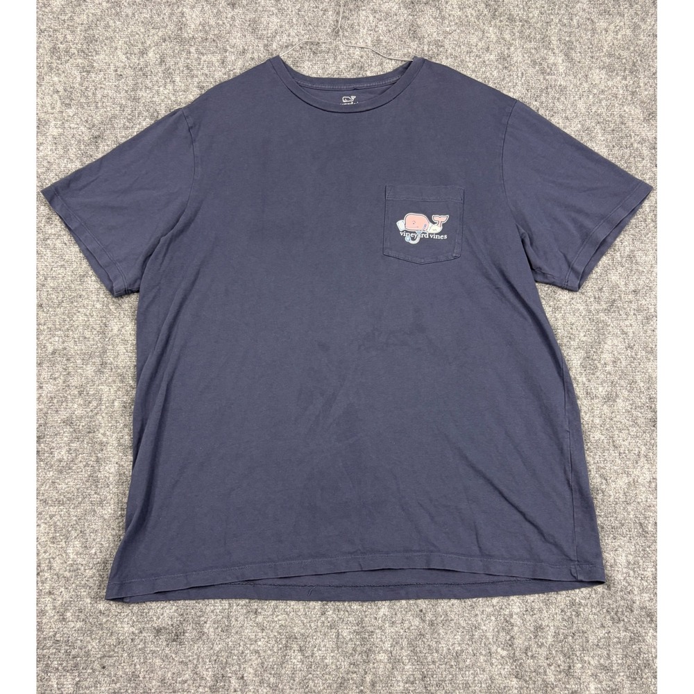 Vineyard Vines Mens XL Navy Blue Medical Doctor Whale Pocket T-Shirt Cotton